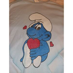 Smurfs‎ Vintage Blue Sweatshirt Size Small Made In The USA